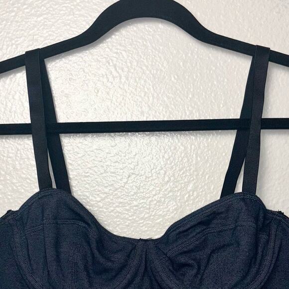 Sparkle & Fade Bralette Women's Large Pull On Denim Blue/Black Urban Outfitters - Picture 9 of 16